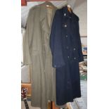 Vintage military clothing: Army great-coat and a naval similar