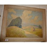 BROWN Eric (1894-1955) oil on board of a rural view