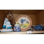 Clarice Cliff style plate, Old Tupton ware honey pot, etc.