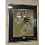 Pastel painting of a bumble bee in an orchid by George H. Rich