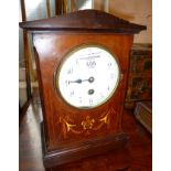 Edwardian inlaid mantle clock with JAPY FRERES movement