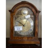 Walnut cased brass faced bracket-type mantle clock, the dial inscribed "Usher, Lincoln and an Elliot