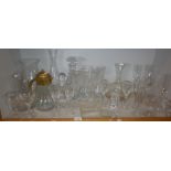 Collection of assorted crystal glassware, inc. Orrefors figural paperweight, decanters and wine