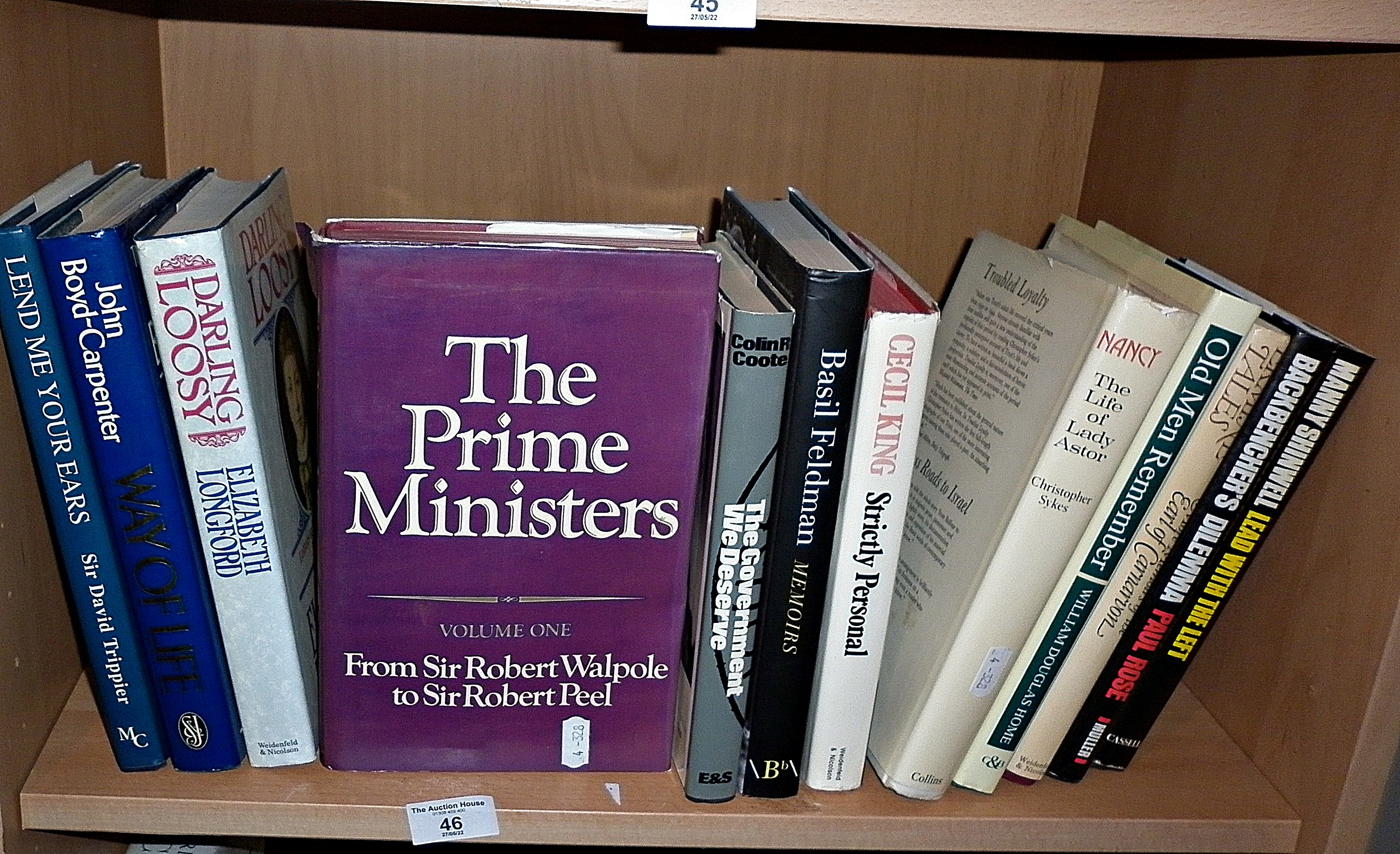 12 assorted hardback books on politics and politicians, 1st Editions