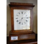 Edwardian oak cased mantle clock with French movement, 9" tall