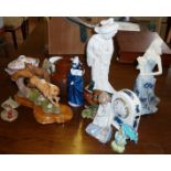 Royal Doulton figurine "Masque", Lladro angel and baby (A/F) and others
