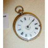 Ladies engraved silver cased pocket watch hallmarked for Birmingham 1833 - and with early strap