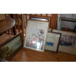 9 assorted framed prints and pictures