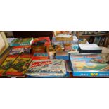 Assorted board games and toys, inc. Pratts and Esso oil race game boards