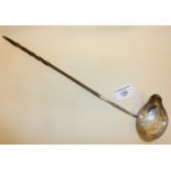 Georgian silver and horn toddy ladle dated 1771, repair to small crack
