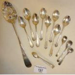 Georgian silver berry spoon hallmarked for London 1830 George Gray, together with assorted other