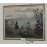 Alexander SOFRONOFF (1901-1948) oil on canvas, a Ceylonese landscape with mountain, signed lower