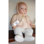 Armand Marseille bisque headed closed mouth crying Dream Baby doll, mould no. 341/8, 12"