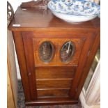 Victorian mahogany music cabinet with glazed and mirrored door