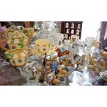 Collection of Wade Whimsies, a Mahutomo ware cottage tea pot etc., and a quantity of crested china