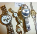 Five vintage wrist watches