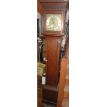 19th c. oak cased 30 hour grandfather clock by John Horsenaile of Warfield, 10" brass dial with