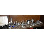 Large quantity of silver plated items, inc. cruet sets etc.