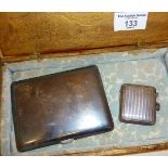 Silver cigarette case (no monograms) and a silver vesta case, both hallmarked, approx. weight 218g