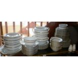 Extensive mid century Noritake "Katrina" dinner service with four tureens, three size dinner plates,