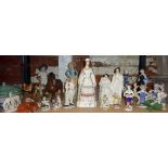 Collection of assorted Staffordshire figures and other china figurines, including Beswick horses and