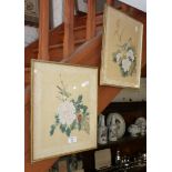 Two Oriental prints of flowers and birds