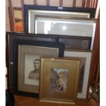 Nine various framed prints and pictures