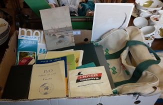 Airline and ship ephemera etc., inc. BOAC, Concorde, Cathay Pacific, P & O menus and a Laker Airways