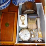 A Smith's car clock and some watches, etc.