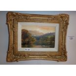 Small oil landscape on board having the monogram of Frederick William HAYES (1848-1918), titled