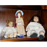 Royal Doulton Kate Greenaway porcelain headed doll, No DN17, and another doll