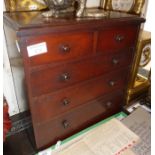 Victorian apprentice piece, a mahogany chest of five drawers, approx. 38cm high