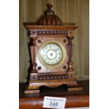 Small German wood-cased mantle clock