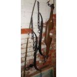 19th c. brass bound carriage whip made by Chaz Wiley & Son of Peterborough, a pair of haimes and a