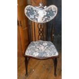 Art Nouveau ebonised wood bedroom chair