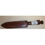 German sheath knife, blade stamped Whitby, Solingen, Germany, with polished rosewood handle