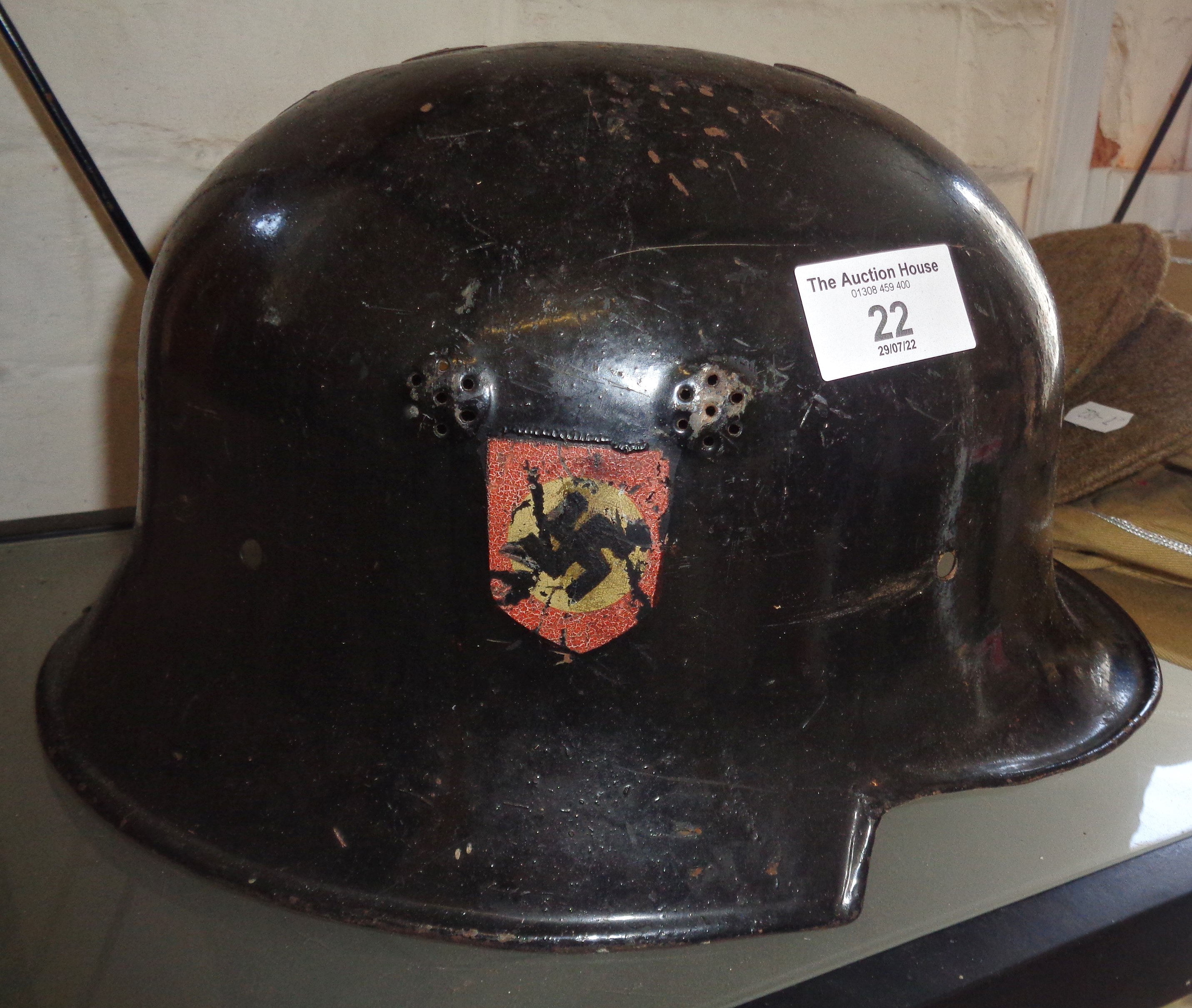 WW2 German fire police steel helmet