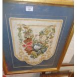 Framed 19th c. wool and beadwork panel