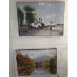 Two Victorian oils on canvas, unframed and unsigned