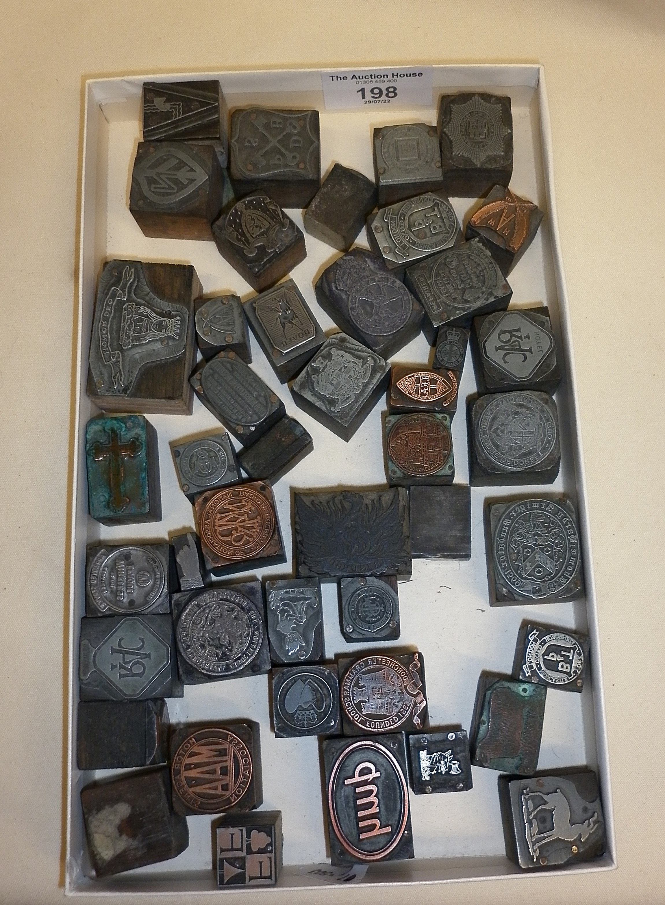 Quantity of assorted small printing blocks