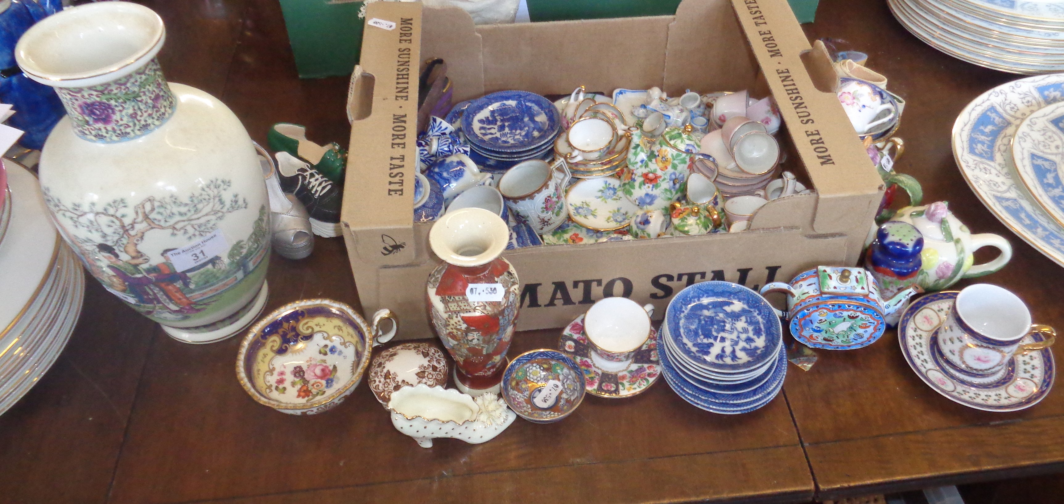 Large collection of miniature china tea sets, etc.