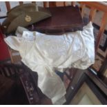 An Emenson silk wedding dress and Royal Australian Army Engineers slouch hat with attaché case