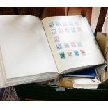 Stamp collection - one album, one stock book and many loose in packages, and including some