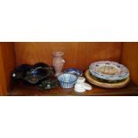 Majolica bread plate (A/F), other plates etc