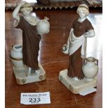 Pair of 19th c. German bisque classical figurines