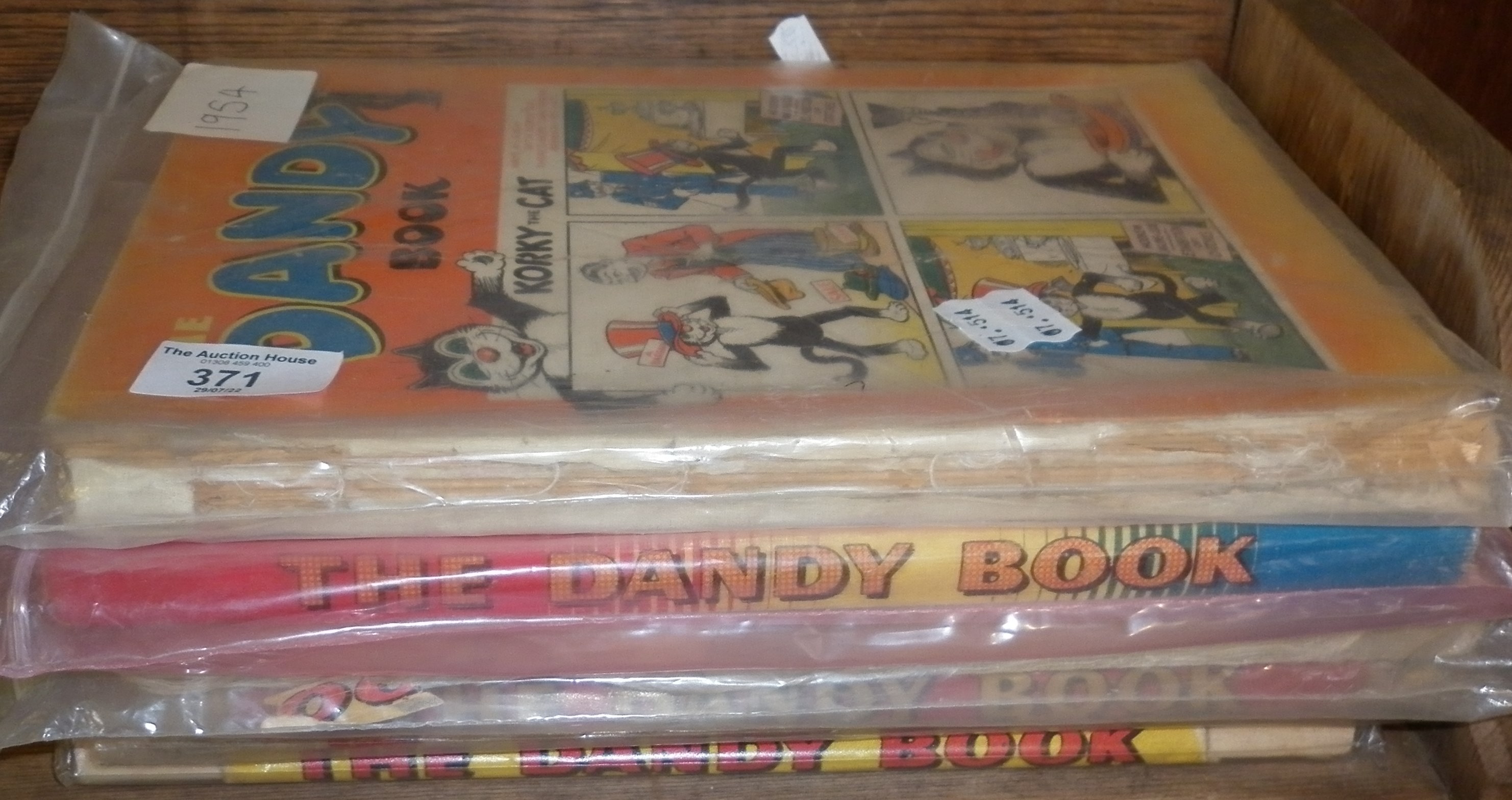 The Dandy Book comic annuals -1954, 1955, 1956, 1957 and 1958