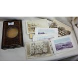 Victorian graphoscope viewer for postcards, cabinet cards etc together with some stereocards includ