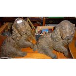 Two large figures of spaniels