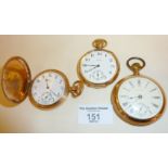 Three gold filled Waltham pocket watches