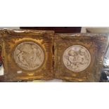 Two Grand Tour - type relief plaques in gilt frames